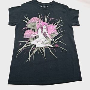 Trick Fairies T-Shirt Adult Size S Black Girl Mall Goth Fairy Mushroom gothic
